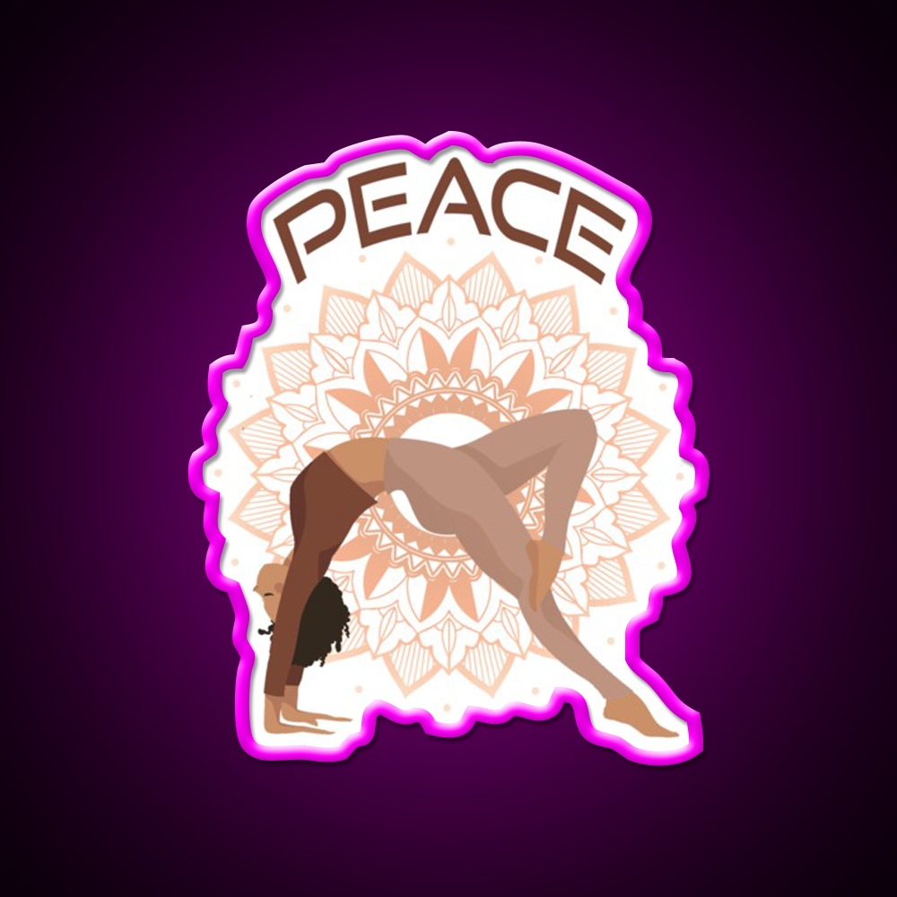 Yoga Peace Yoga Led Neon Sign For Wellness Space Rgb Color