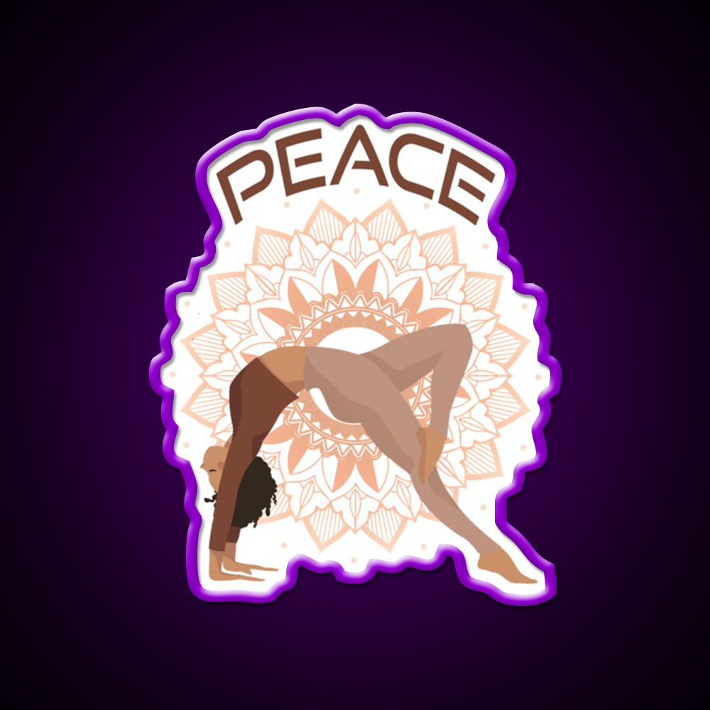 Yoga Peace Yoga Led Neon Sign For Wellness Space Rgb Color