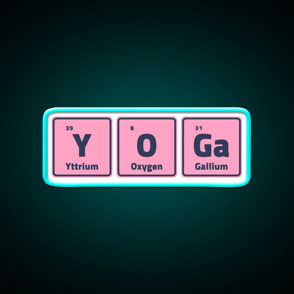 Yoga Periodic Table Elements Yoga Led Neon Sign For Wellness Space Rgb Color