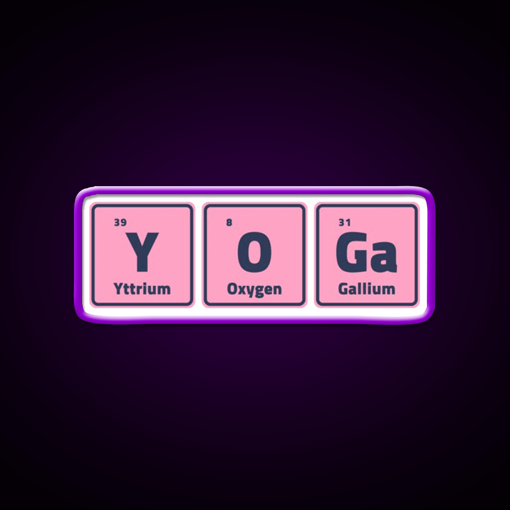 Yoga Periodic Table Elements Yoga Led Neon Sign For Wellness Space Rgb Color - Shineneon