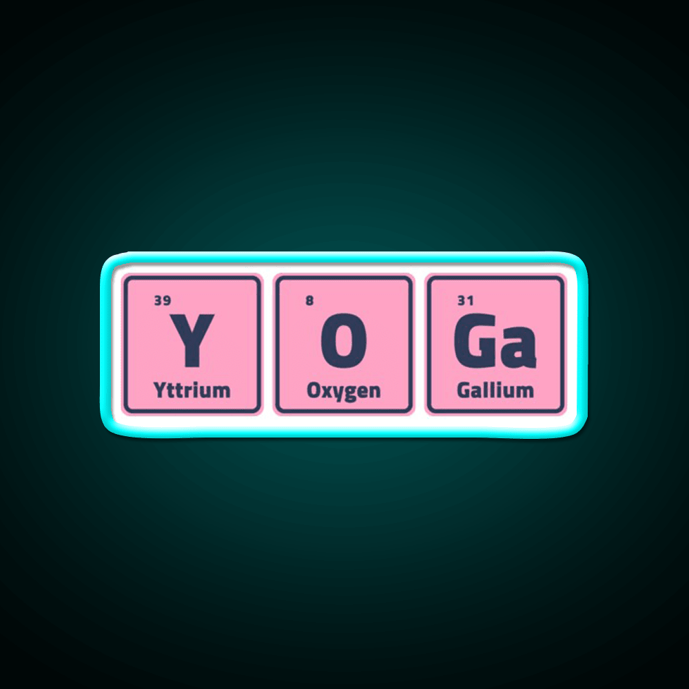 Yoga Periodic Table Elements Yoga Led Neon Sign For Wellness Space Rgb Color - Shineneon
