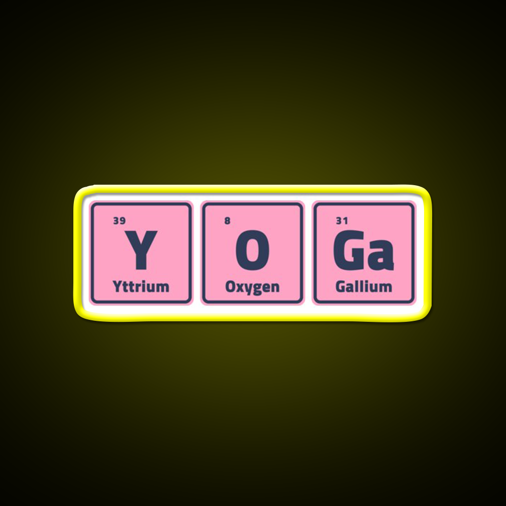 Yoga Periodic Table Elements Yoga Led Neon Sign For Wellness Space Rgb Color