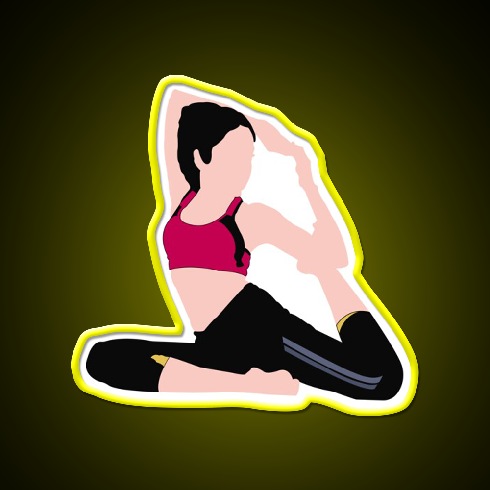 Yoga Pose Artwork Yoga Led Neon Sign For Wellness Space Rgb Color