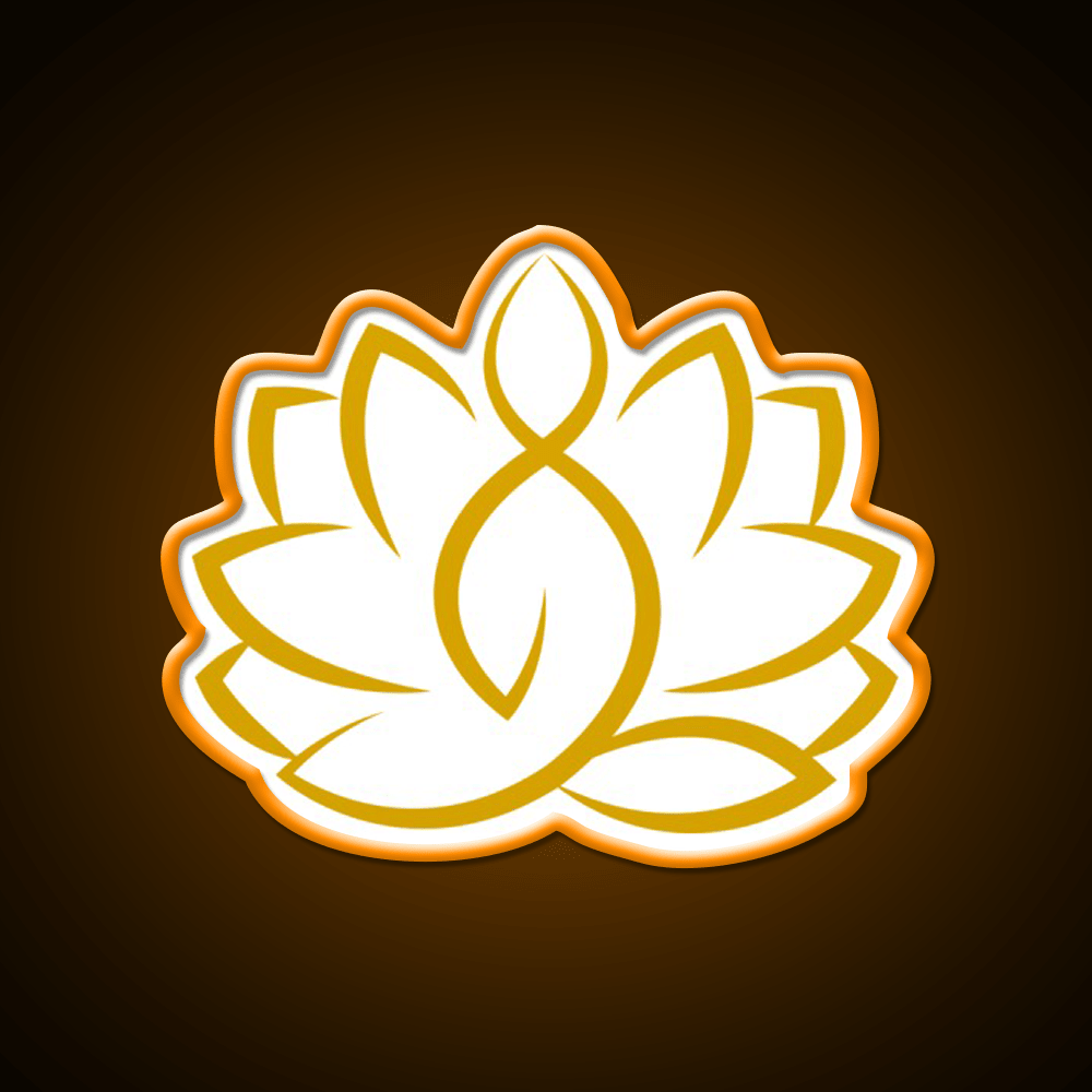 Yoga Pose With Lotus Flower Yoga Led Neon Sign For Wellness Space Rgb Color - Shineneon