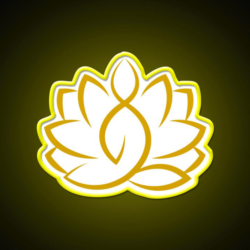 Yoga Pose With Lotus Flower Yoga Led Neon Sign For Wellness Space Rgb Color