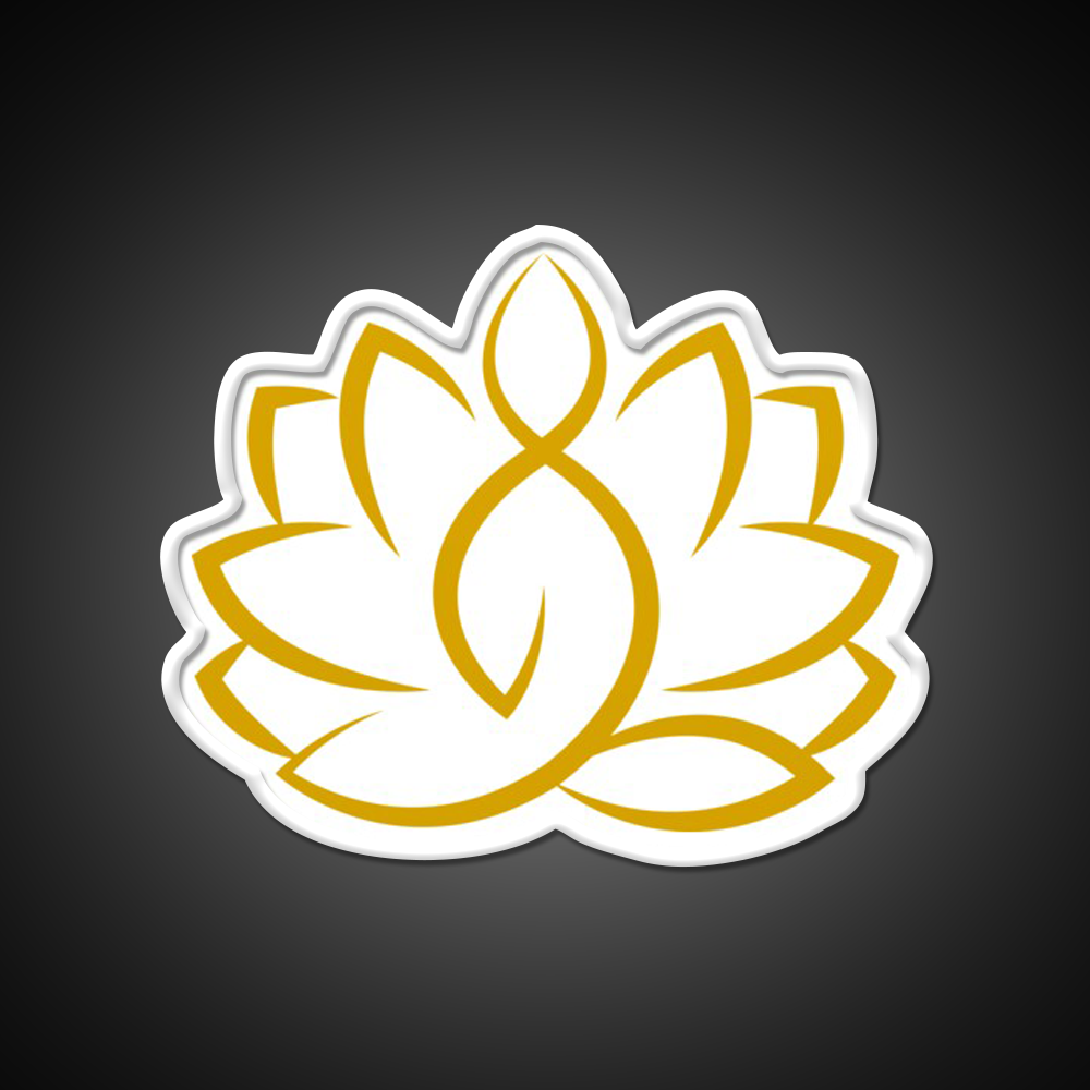 Yoga Pose With Lotus Flower Yoga Led Neon Sign For Wellness Space Rgb Color