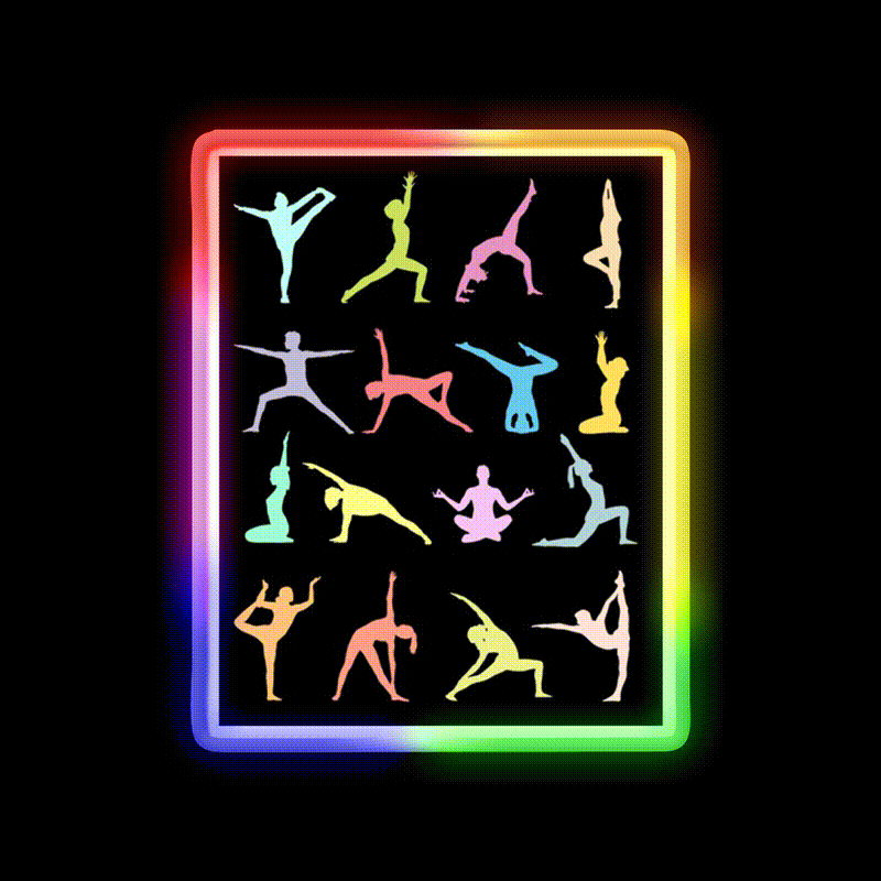 Yoga Poses Yoga Led Neon Sign For Wellness Space Rgb Color