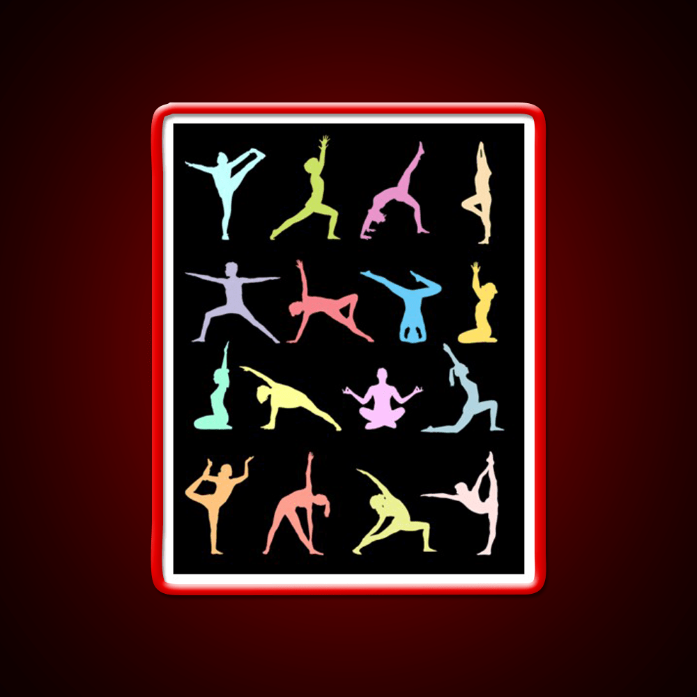 Yoga Poses Yoga Led Neon Sign For Wellness Space Rgb Color - Shineneon