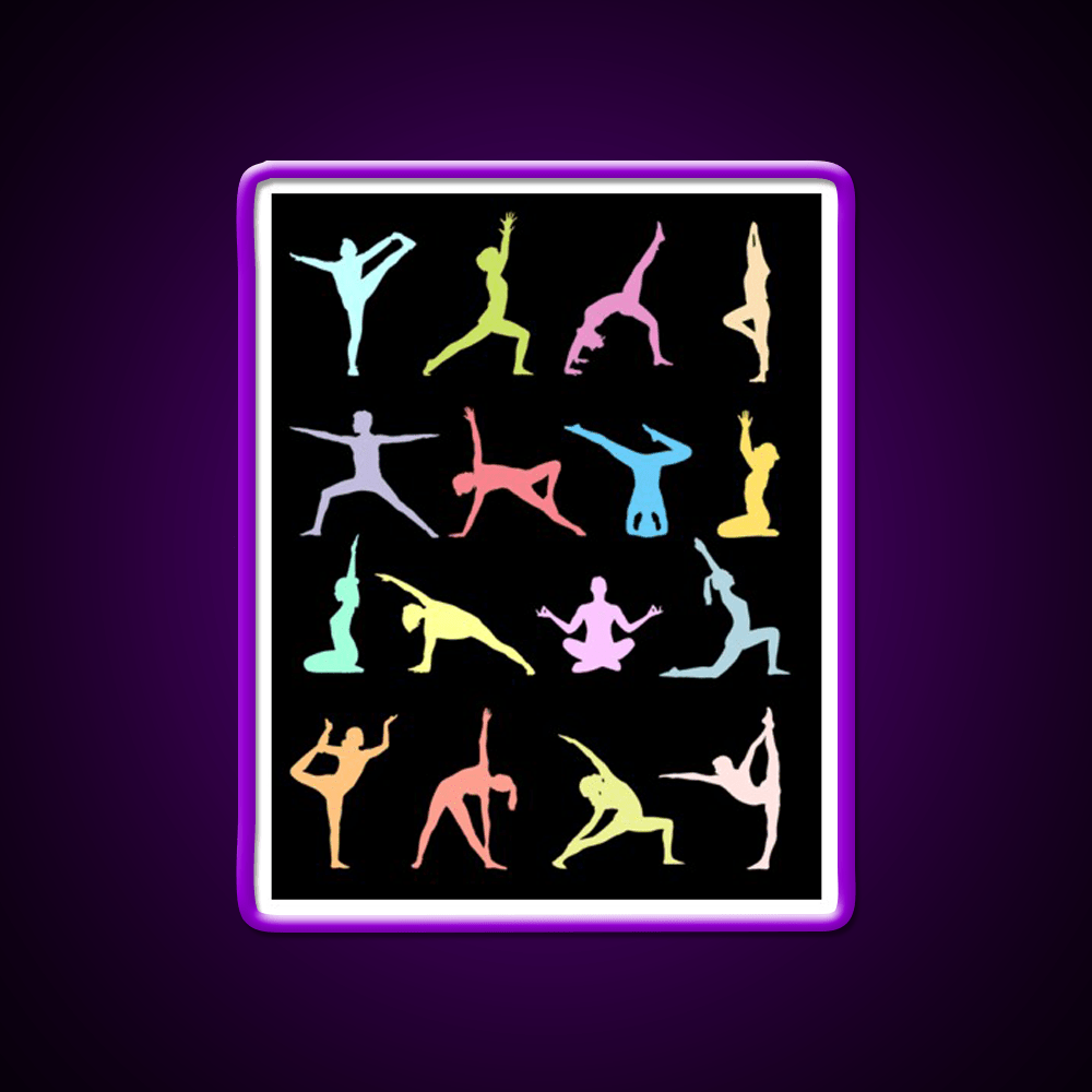 Yoga Poses Yoga Led Neon Sign For Wellness Space Rgb Color - Shineneon