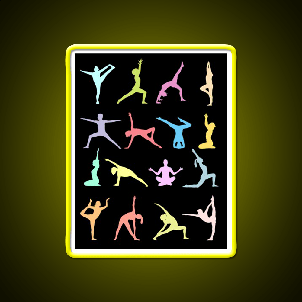 Yoga Poses Yoga Led Neon Sign For Wellness Space Rgb Color - Shineneon