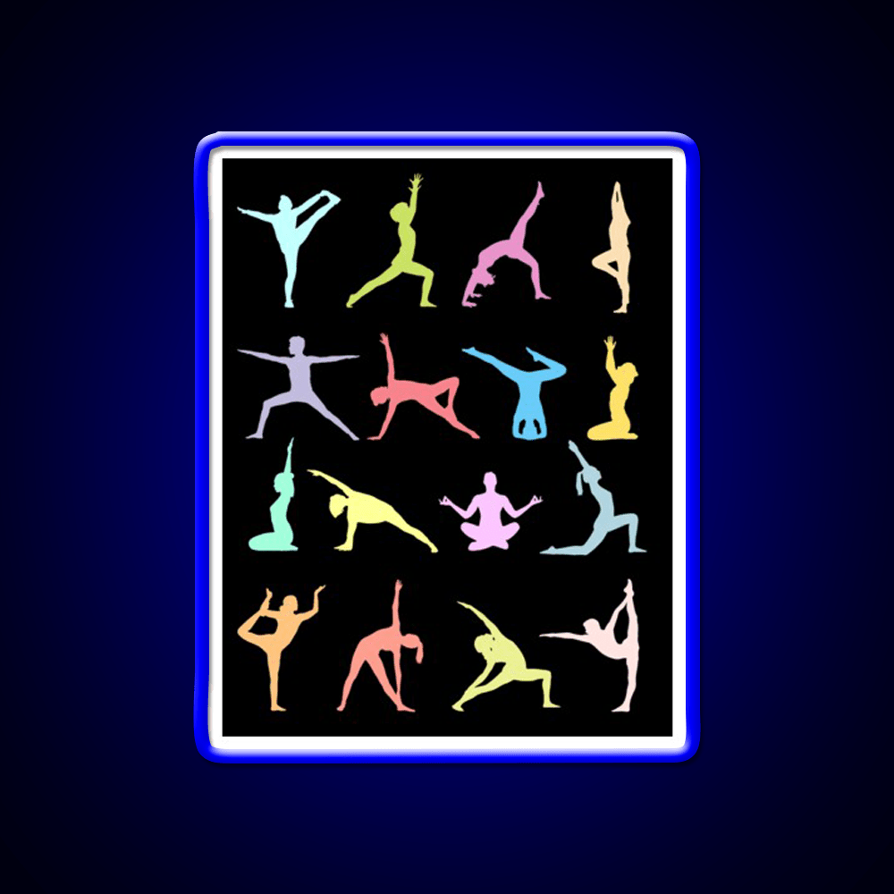 Yoga Poses Yoga Led Neon Sign For Wellness Space Rgb Color - Shineneon