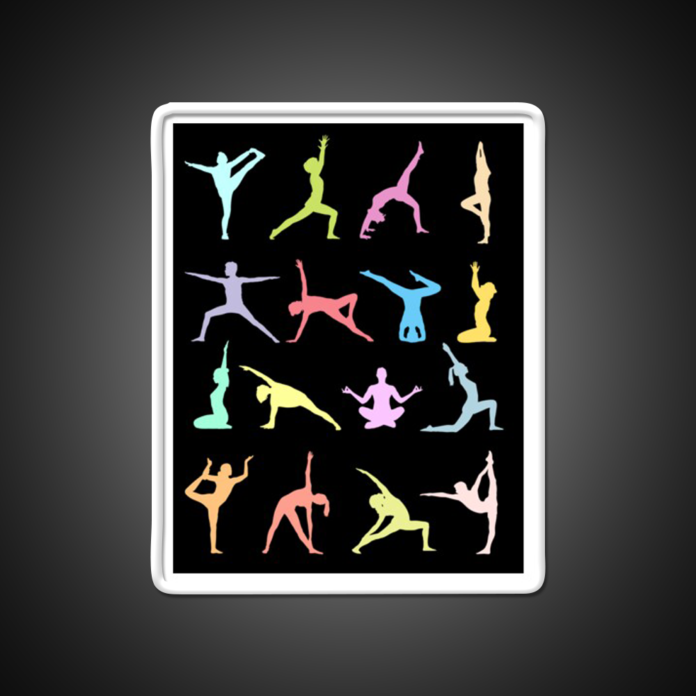 Yoga Poses Yoga Led Neon Sign For Wellness Space Rgb Color