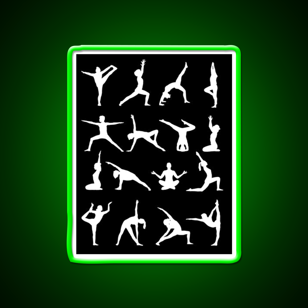 Yoga Poses Yoga Led Neon Sign For Wellness Space Yoga Studio Rgb Color