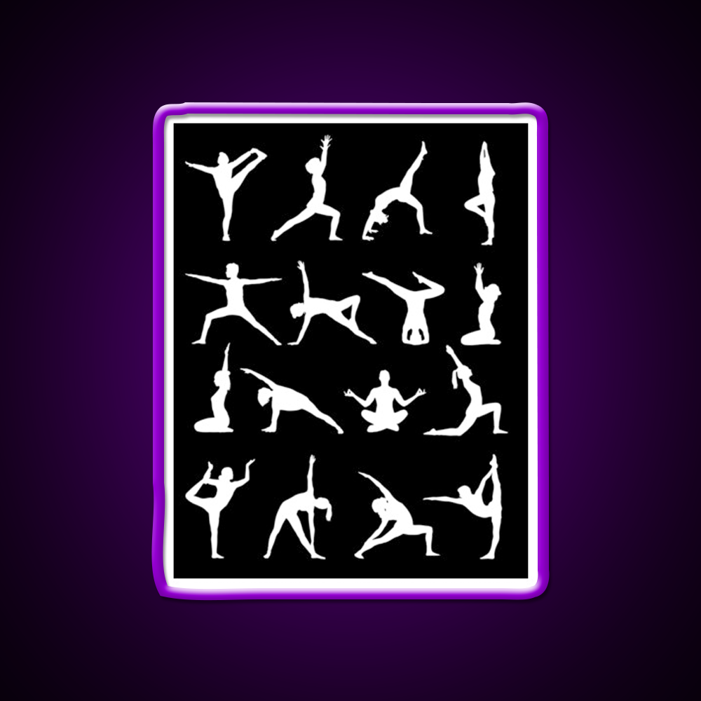 Yoga Poses Yoga Led Neon Sign For Wellness Space Yoga Studio Rgb Color