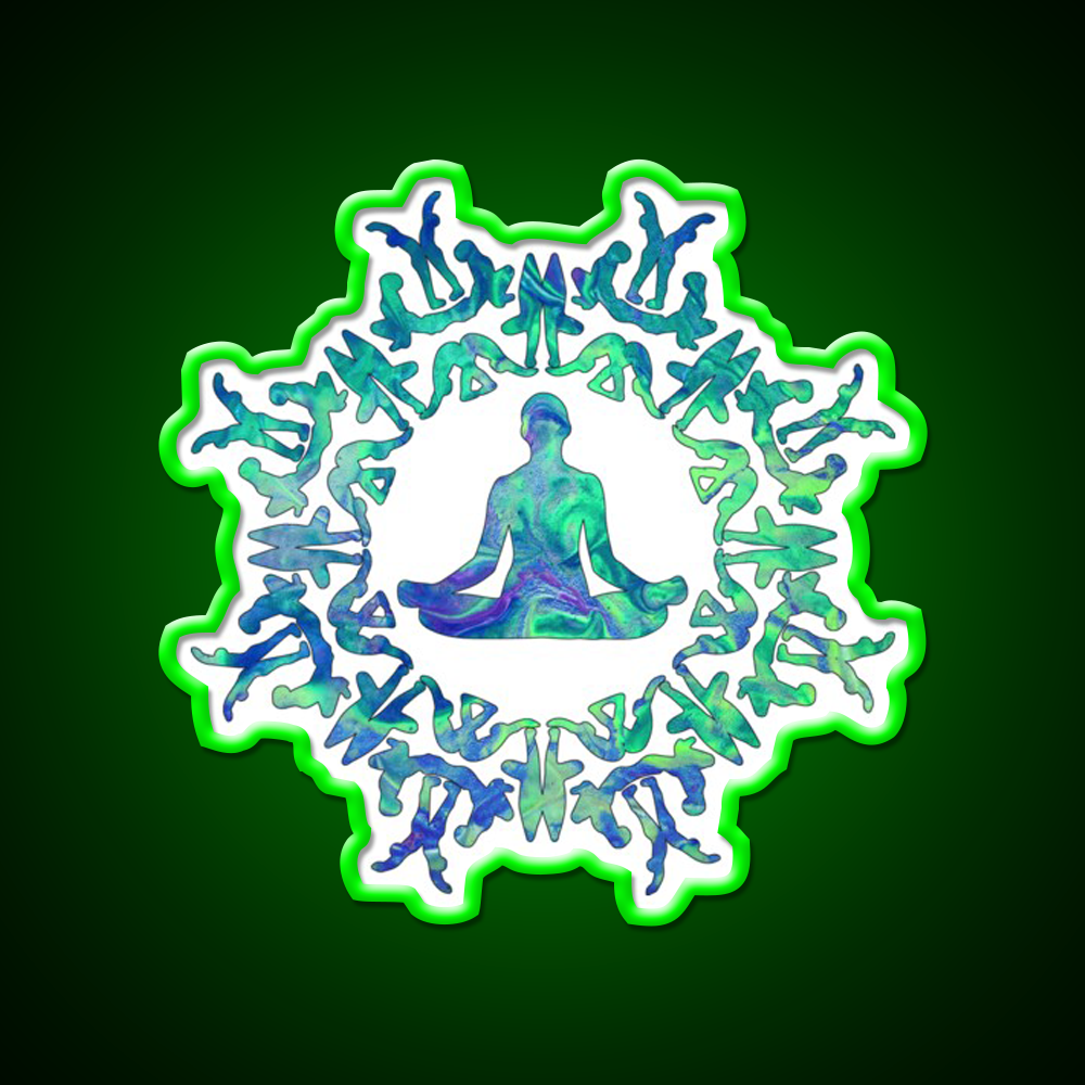 Yoga Sun Circle Yoga Led Neon Sign For Wellness Space Rgb Color