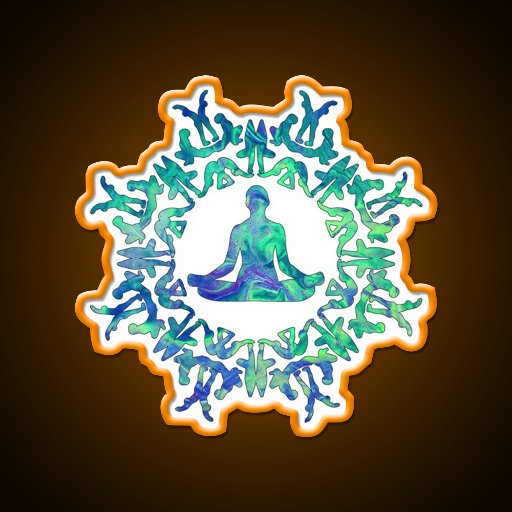 Yoga Sun Circle Yoga Led Neon Sign For Wellness Space Rgb Color