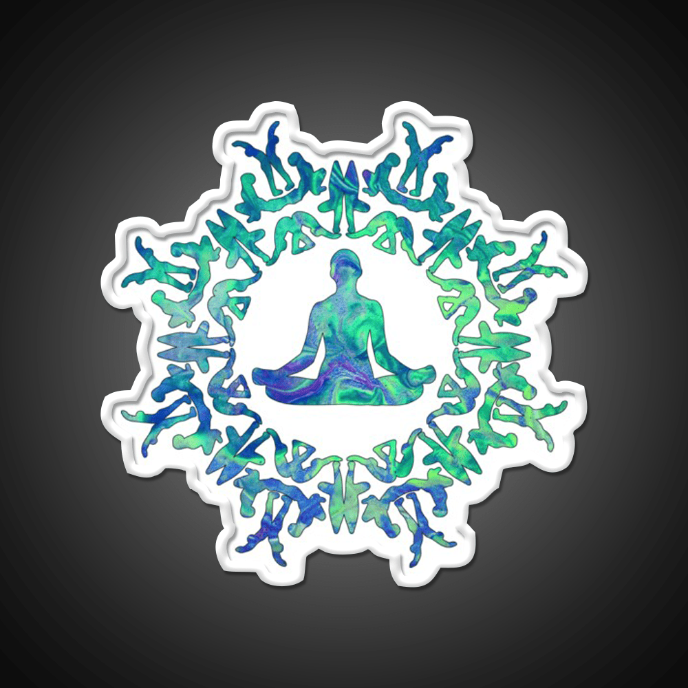 Yoga Sun Circle Yoga Led Neon Sign For Wellness Space Rgb Color - Shineneon