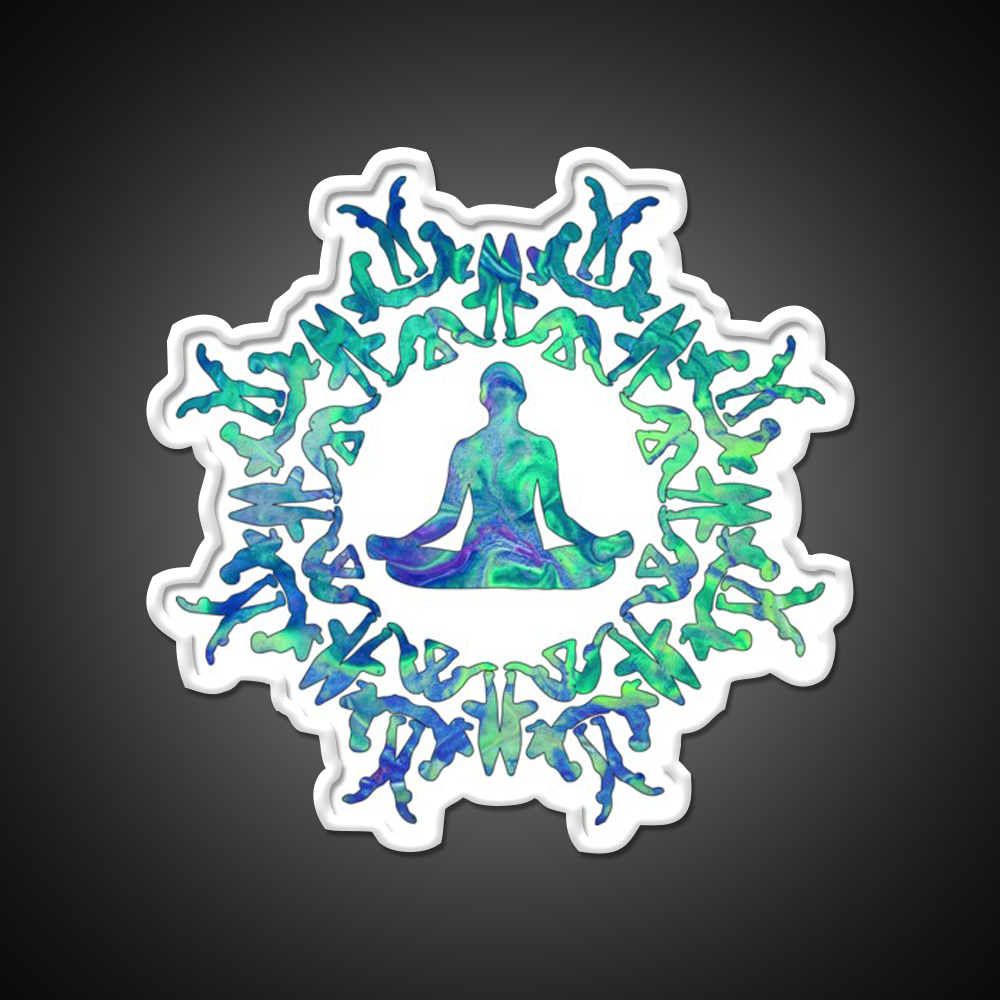 Yoga Sun Circle Yoga Led Neon Sign For Wellness Space Rgb Color