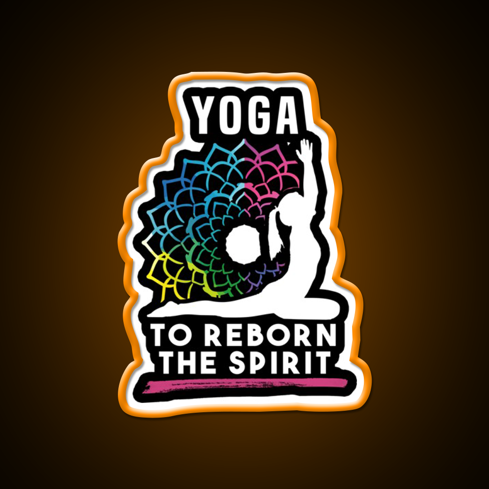 Yoga To Reborn The Spirit Yoga Led Neon Sign For Wellness Space Rgb Color