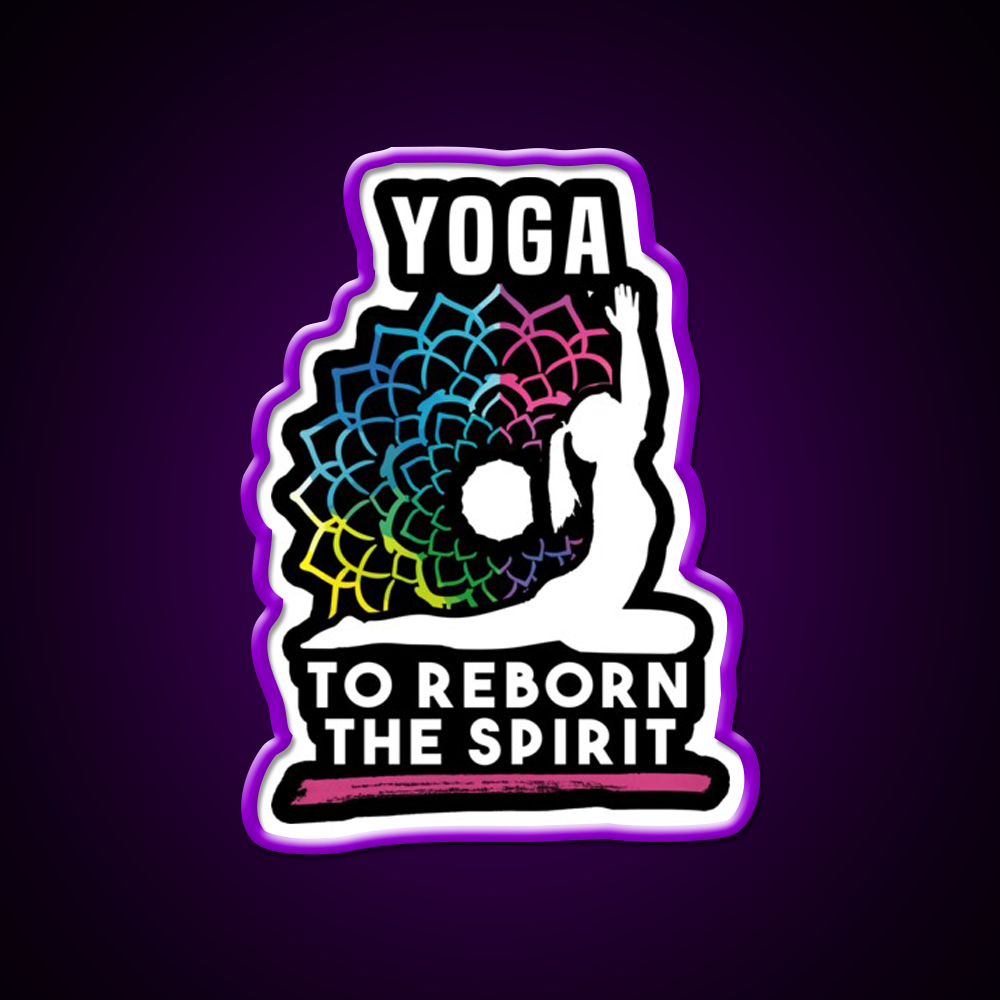 Yoga To Reborn The Spirit Yoga Led Neon Sign For Wellness Space Rgb Color