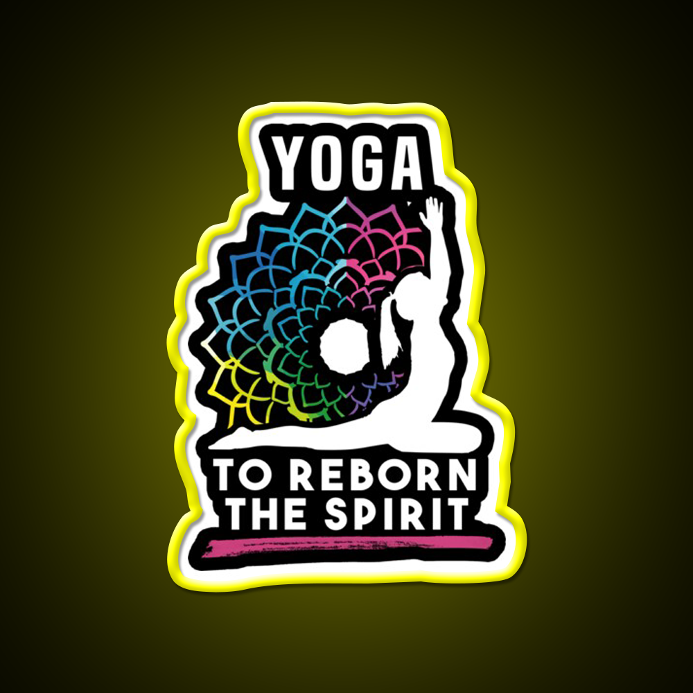 Yoga To Reborn The Spirit Yoga Led Neon Sign For Wellness Space Rgb Color