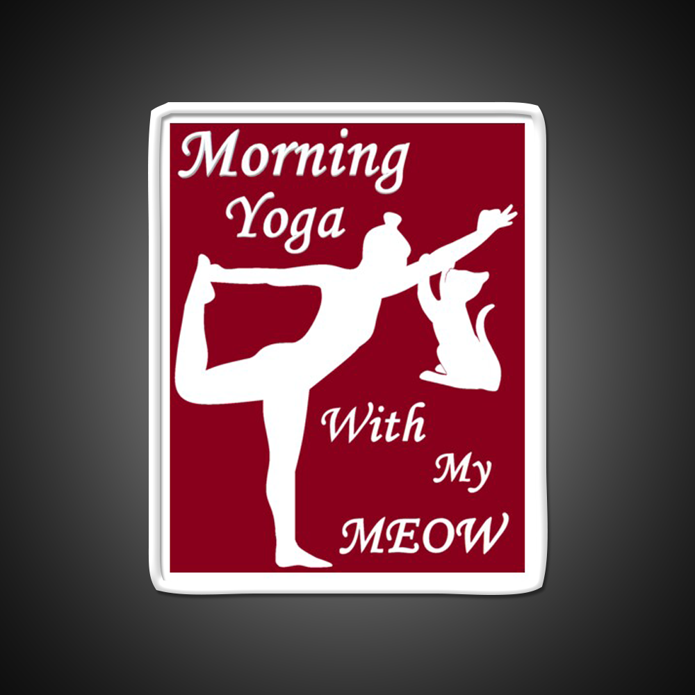 Yoga With My Meow Yoga Led Neon Sign For Wellness Space Rgb Color