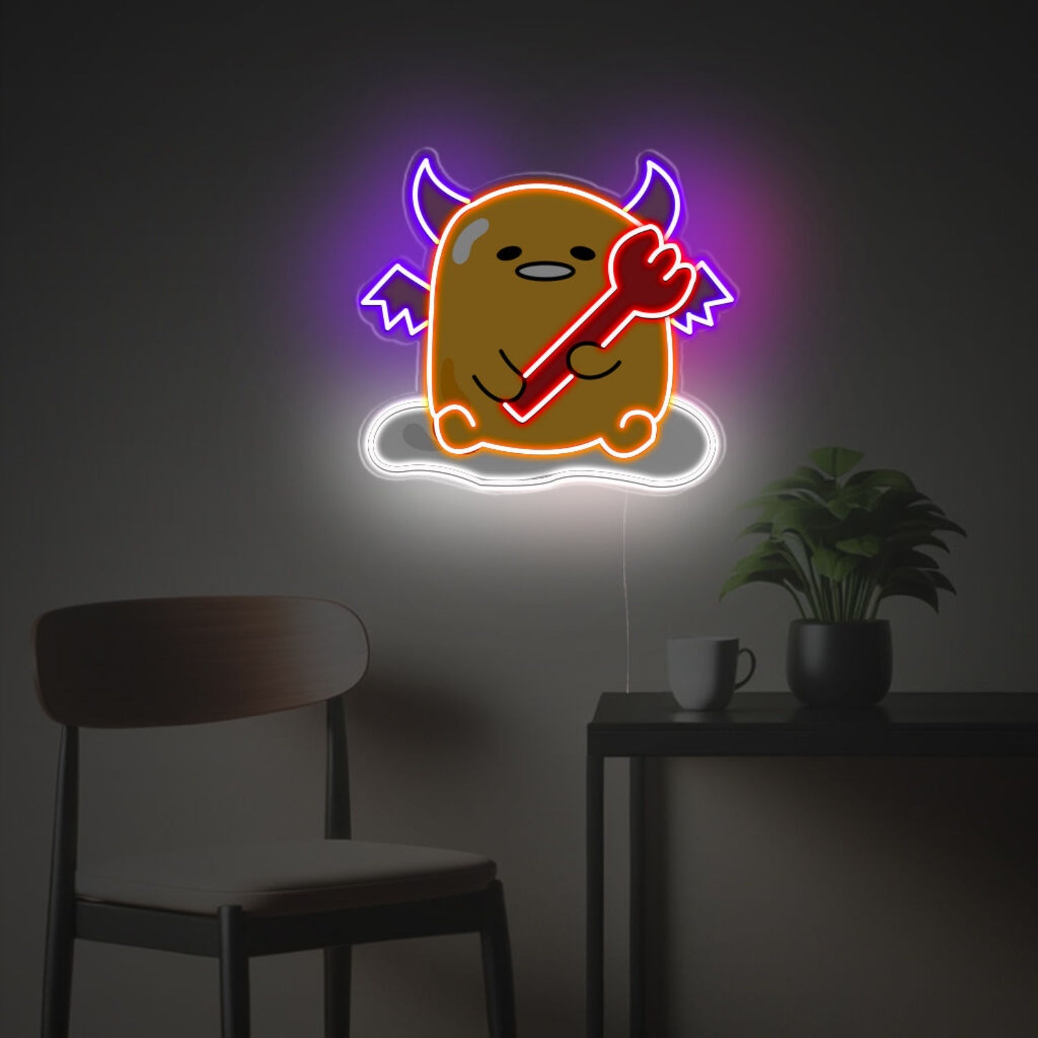 Yolk Man With Evil Suit Led Neon Acrylic Artwork | Shineneon