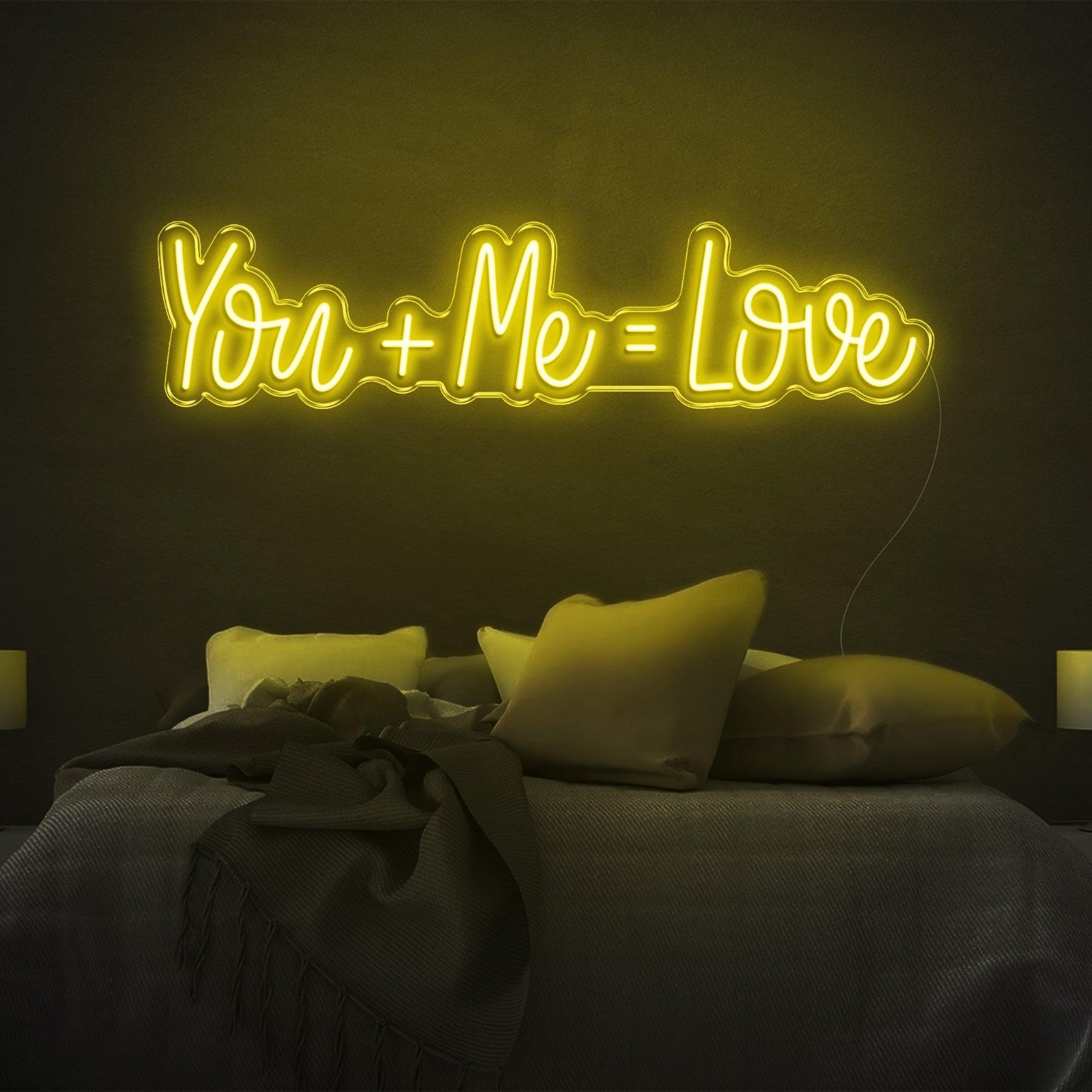 You And Me Equal Love Pink Led Neon Sign For Bedroom Decor | Shineneon