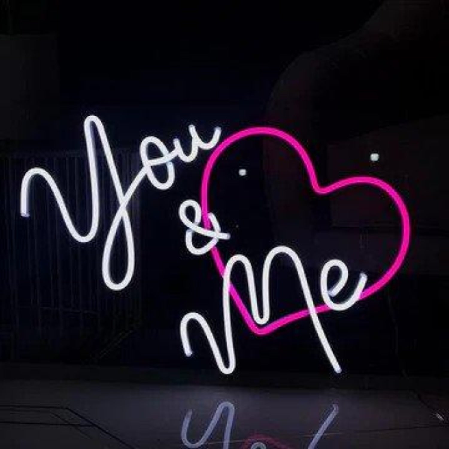 You and Me Heart Wedding Led Neon Sign | Shineneon