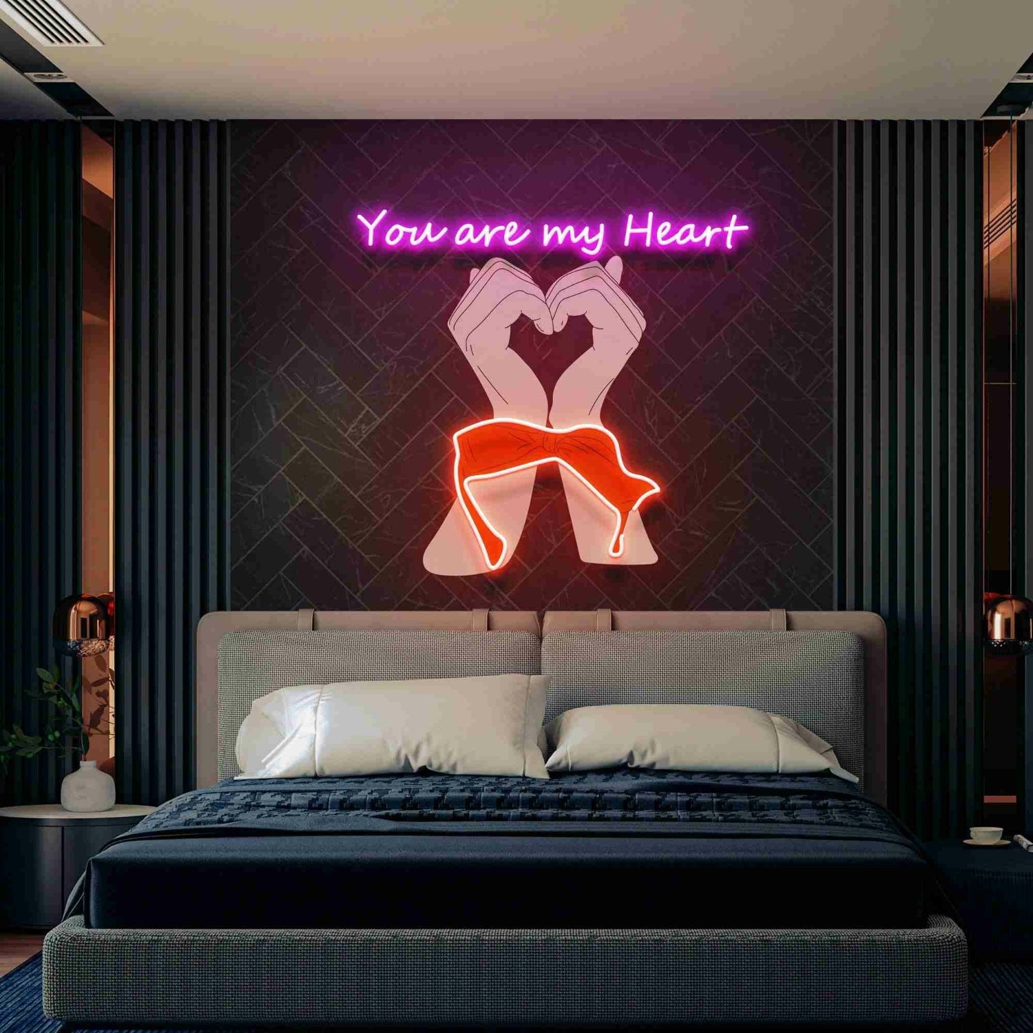 You Are My Heart Led Uv Neon Sign Romantic Home Decor | Shineneon