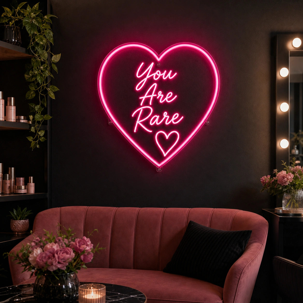 You Are Rare LED Neon Sign real lifestyle scene