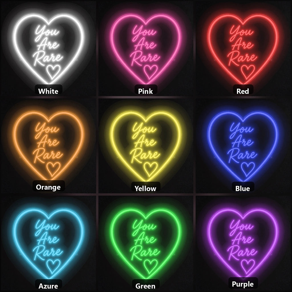 You Are Rare LED Neon Sign color grid
