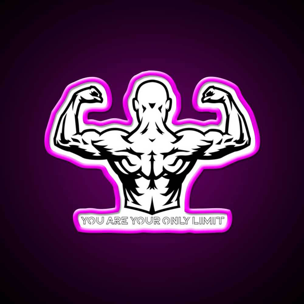 You Are Your Only Limit Exercise Sign Sign Gym Fitness Led Neon Sign Rgb Color - Neon sign mounted on wall in room