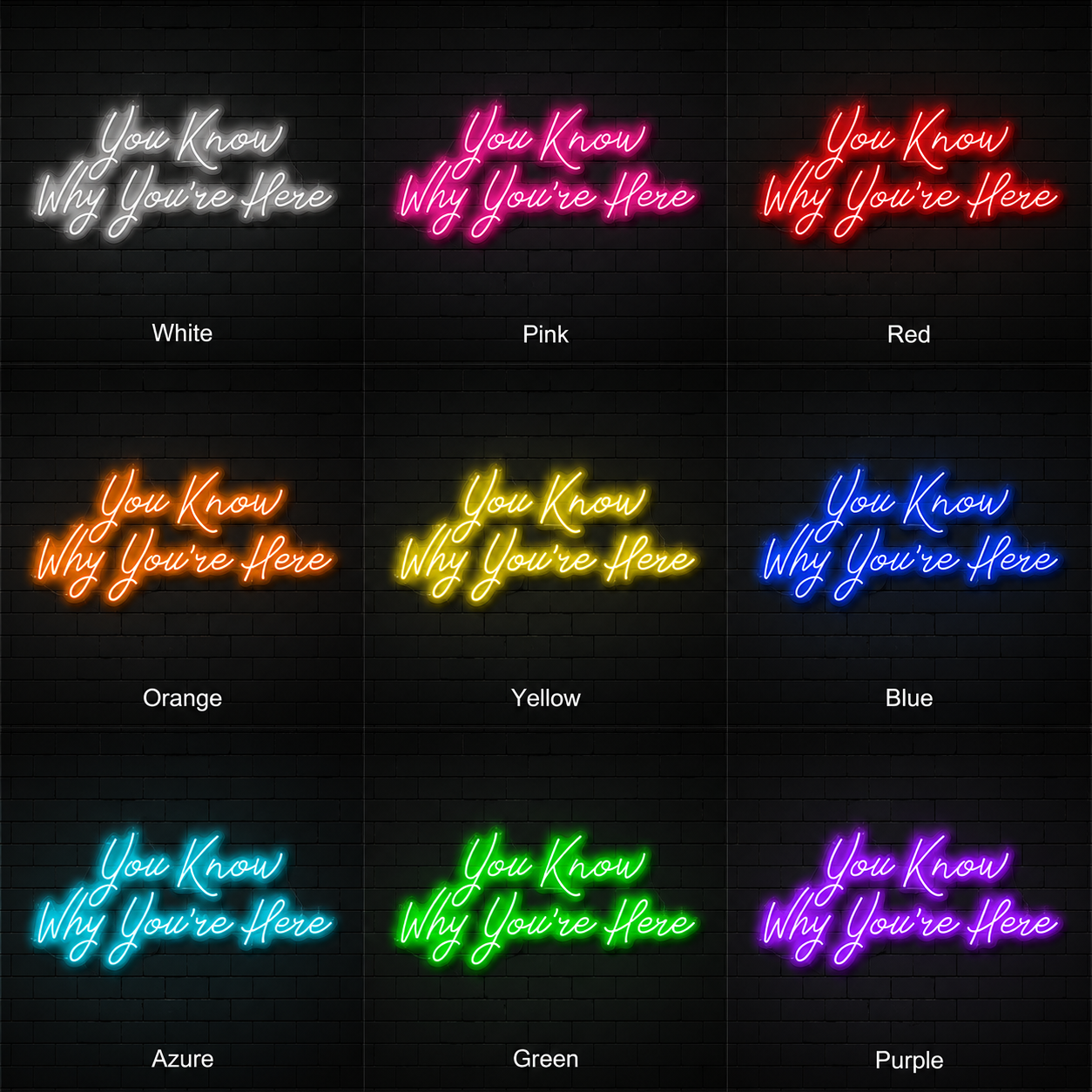 You Know Why You're Here LED Neon Sign - 05 Color Grid