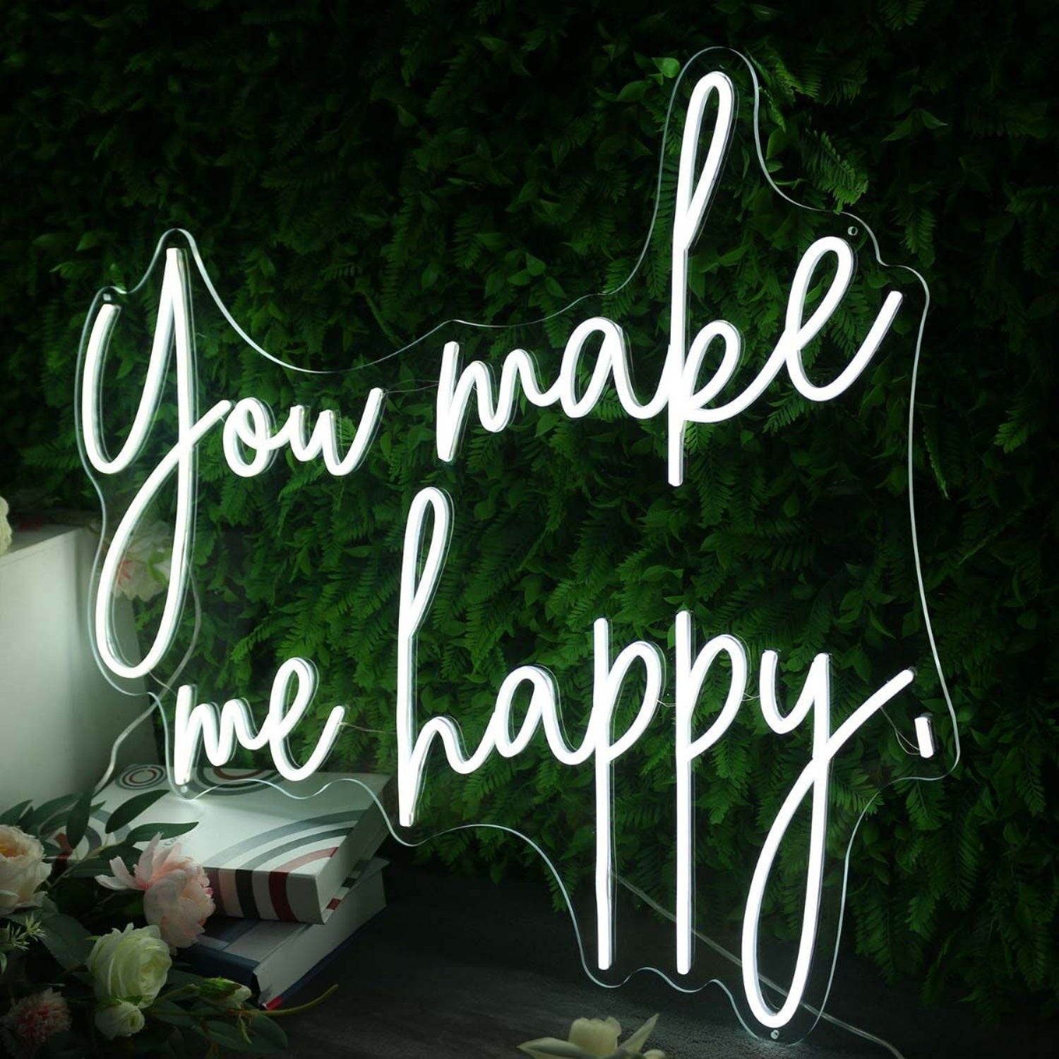 You Make Me Happy White Led Neon Sign - Shineneon