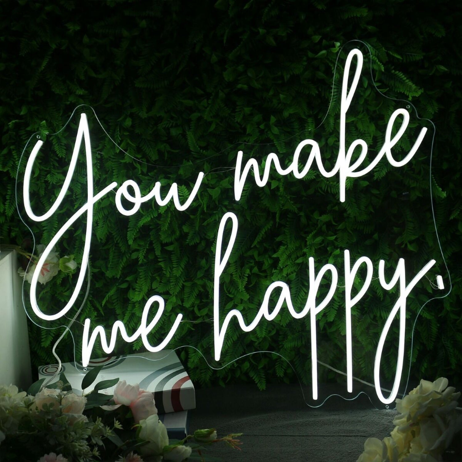You Make Me Happy White Led Neon Sign - Shineneon
