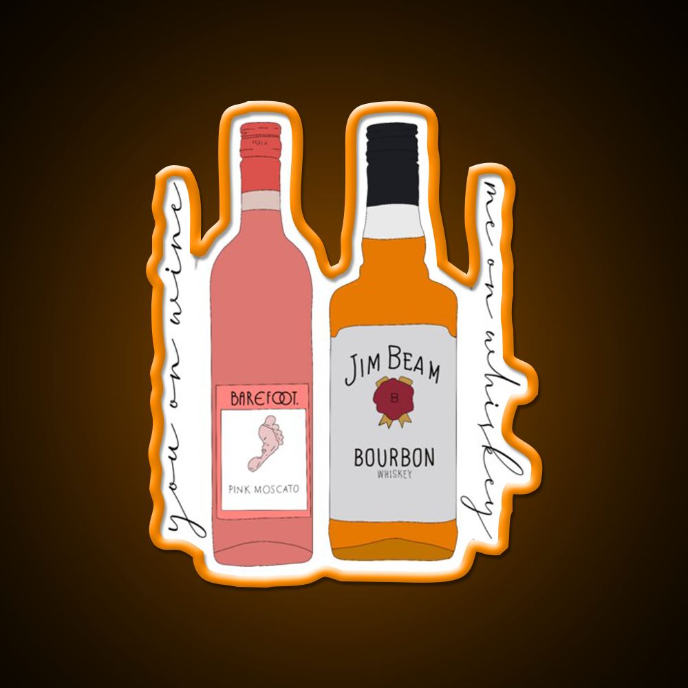 You On Wine Me On Whiskey Drink Bar Led Neon Sign Rgb Color