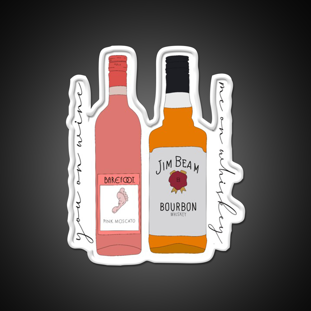 You On Wine Me On Whiskey Drink Bar Led Neon Sign Rgb Color