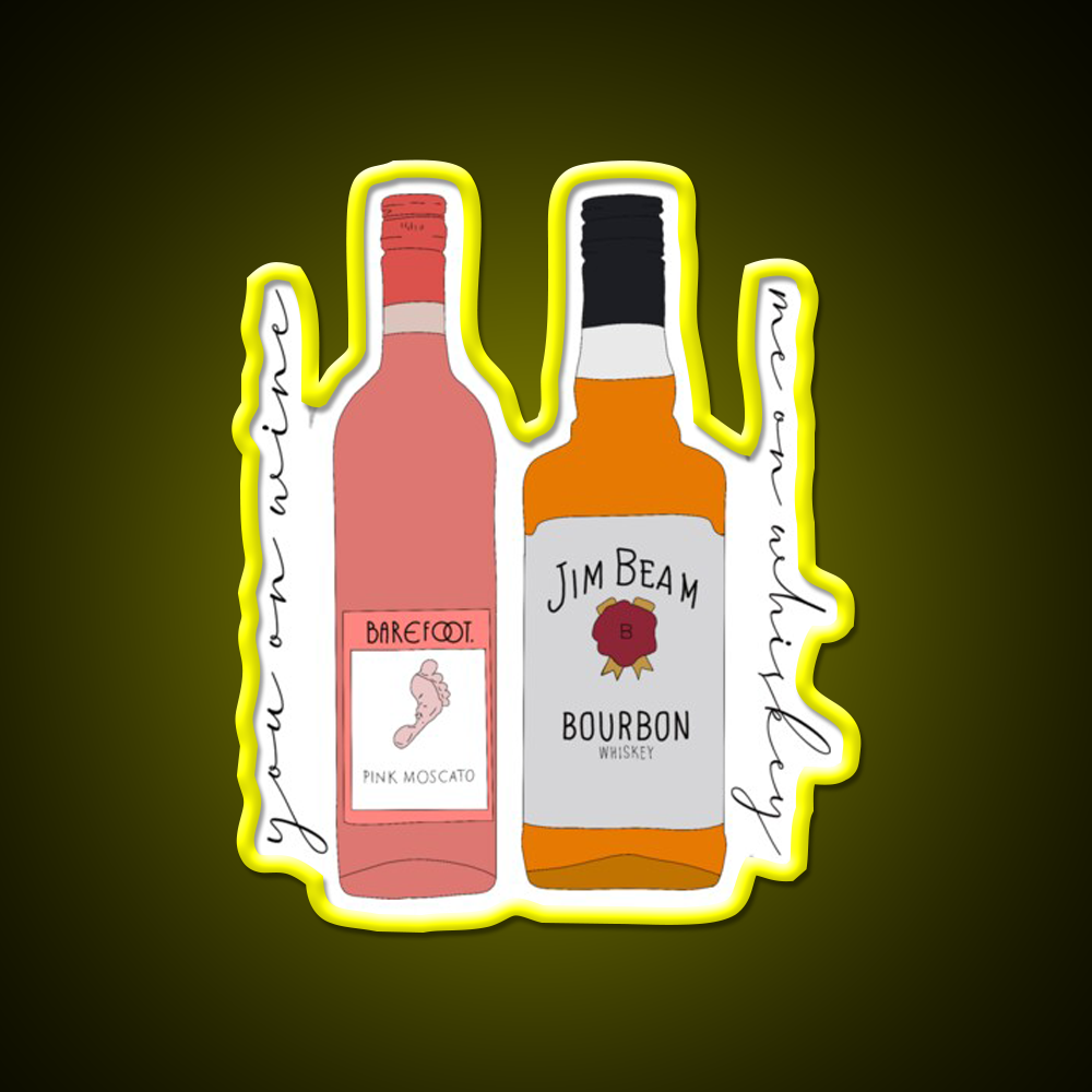 You On Wine Me On Whiskey Drink Bar Led Neon Sign Rgb Color