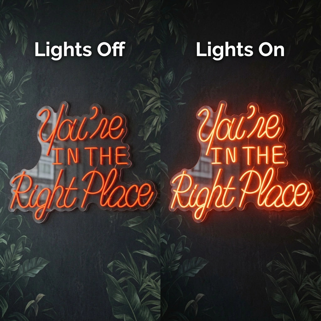 You Re Wall Decor LED Neon Sign - 06 Day Night Comparison