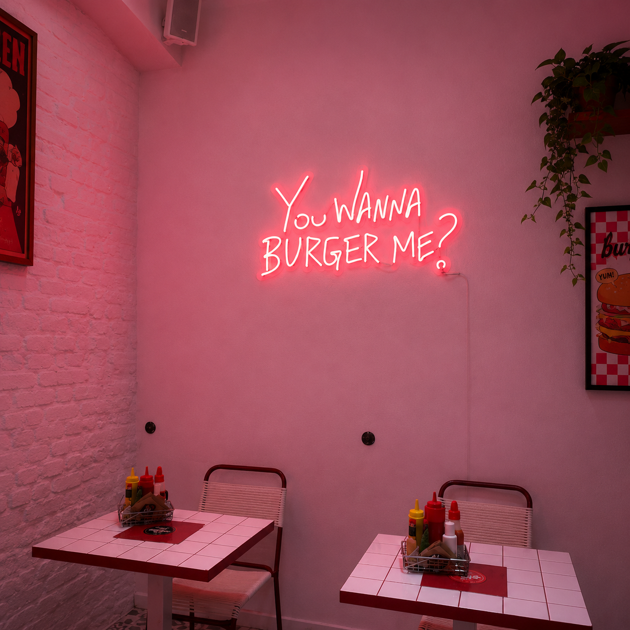 You Wanna Burger Me LED Neon Sign - 01 Original Product Image