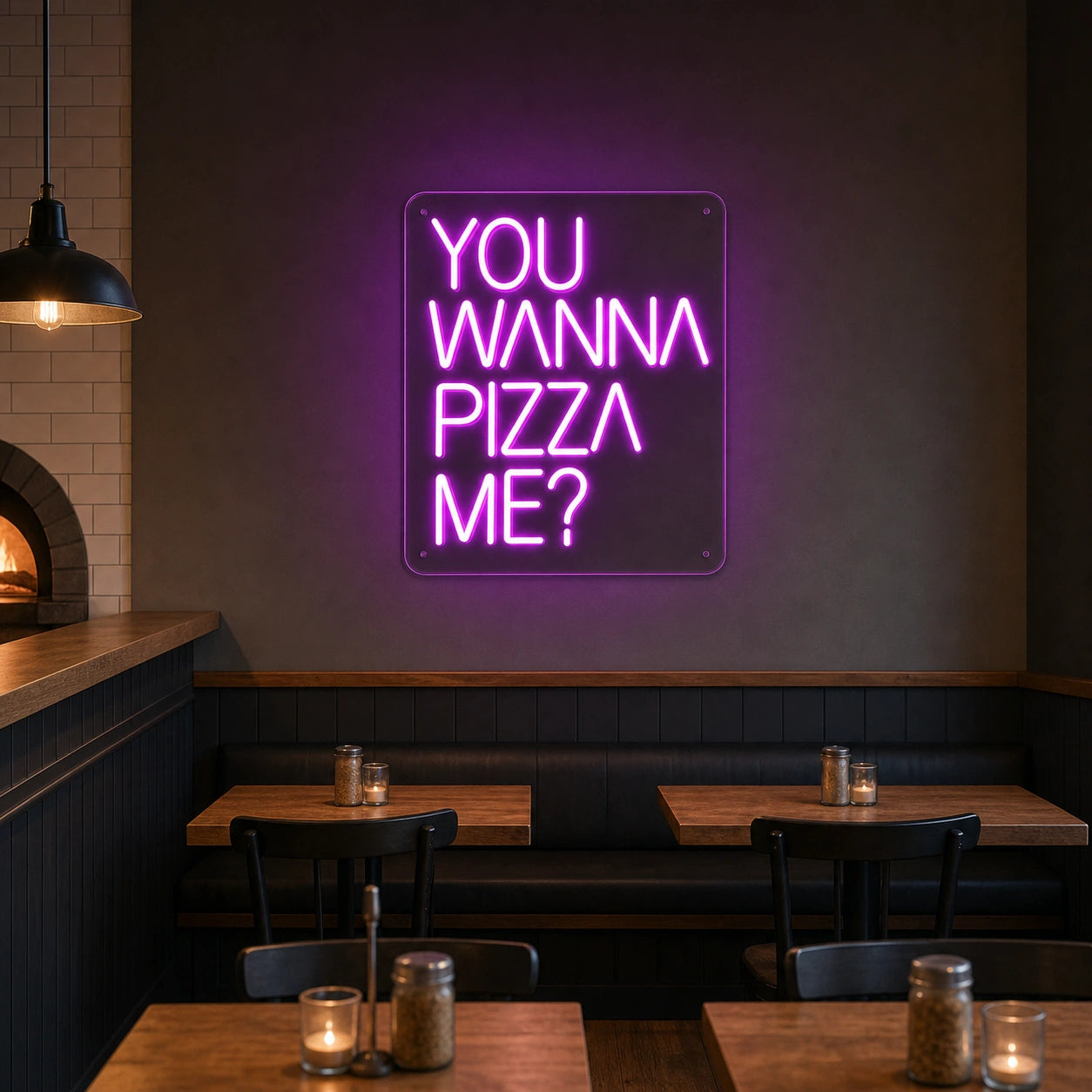 You Wanna Pizza Me LED Neon Sign Garage Man Cave Neon Sign size image