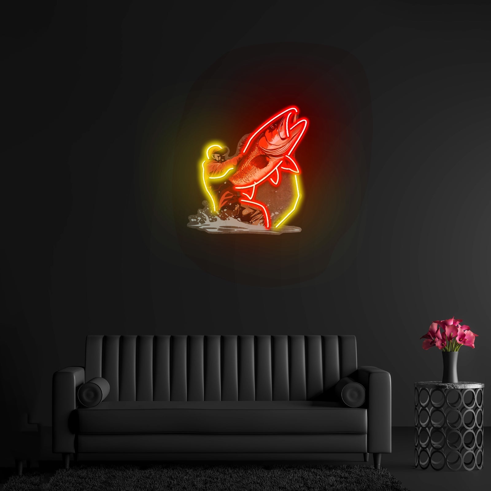 Young Man Fishing Led Neon Sign Light Custom Led Signs - Shineneon
