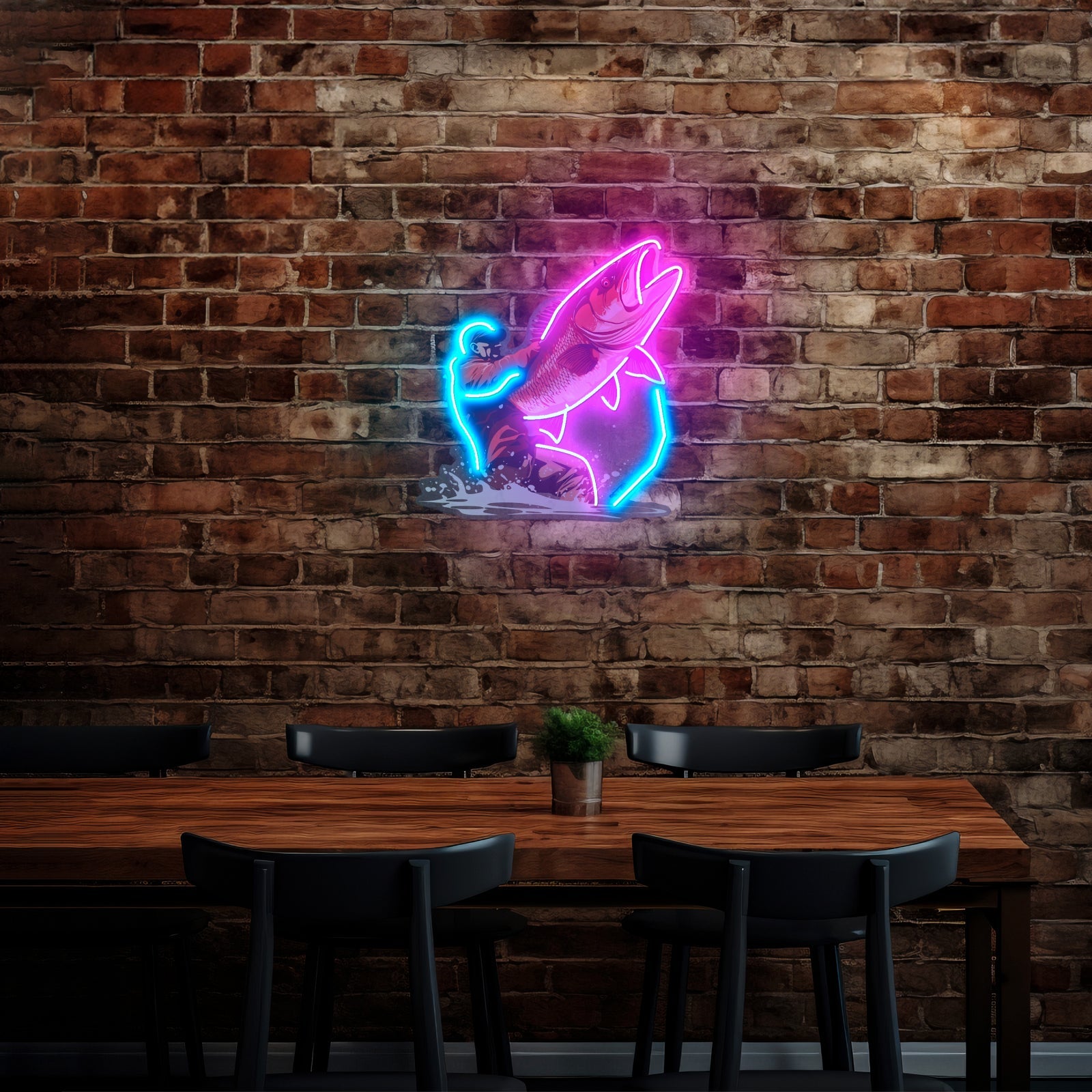 Young Man Fishing Led Neon Sign Light Custom Led Signs - Shineneon