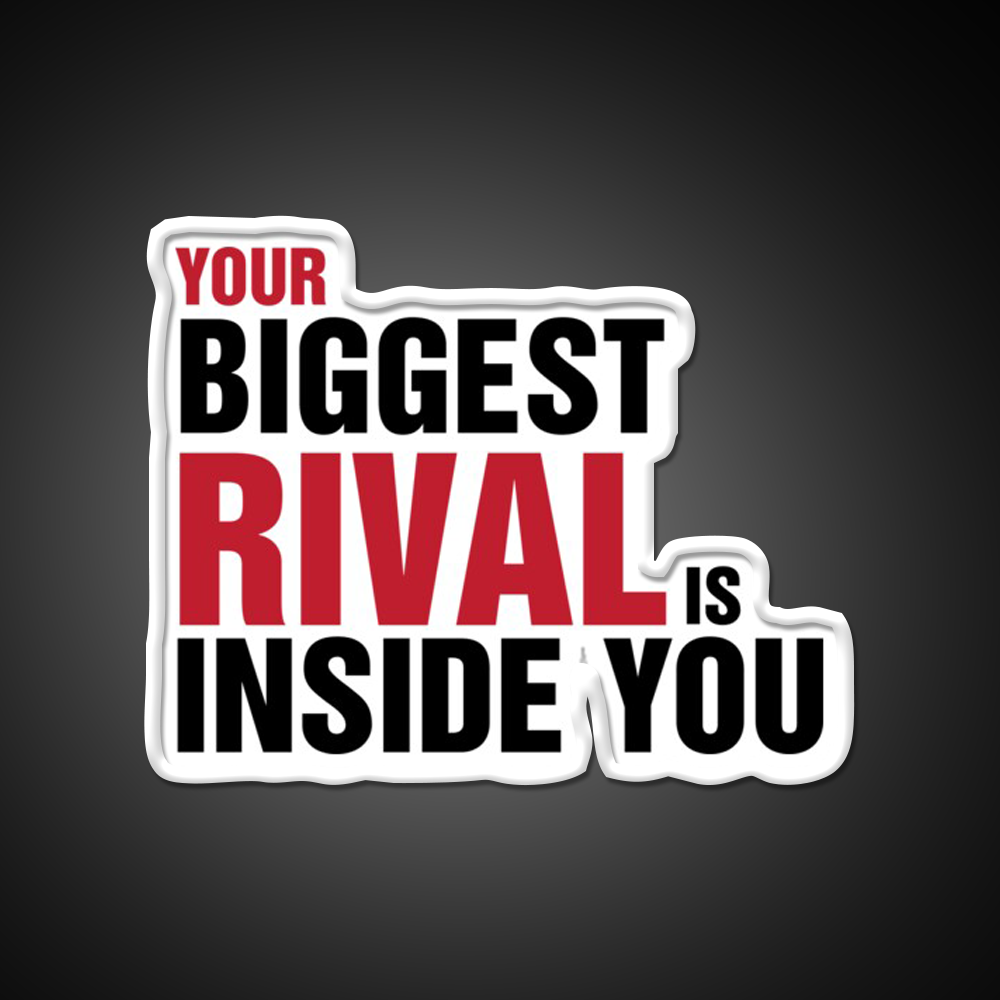 Your Biggest Rival Is Inside You Gym Fitness Led Neon Sign Rgb Color