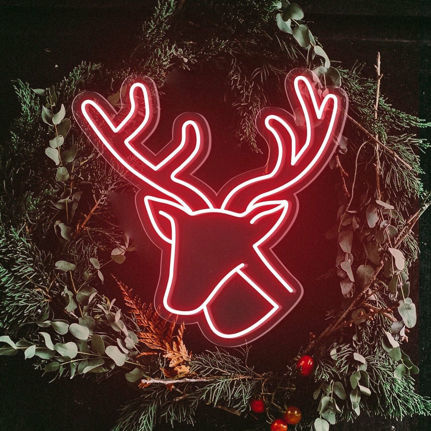 Your Festivities Elk Happy Holidays Neon Sign For Christmas | Shineneon