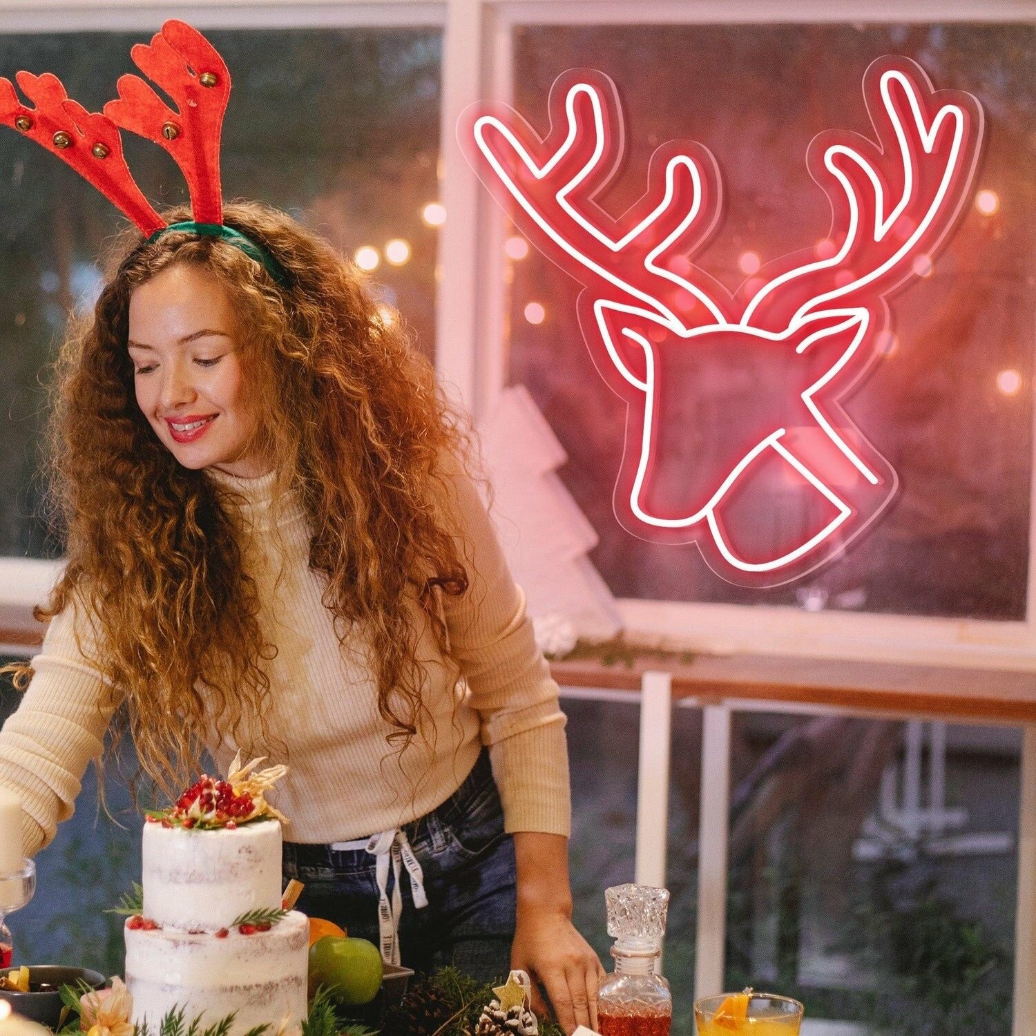 Your Festivities Elk Happy Holidays Neon Sign For Christmas | Shineneon