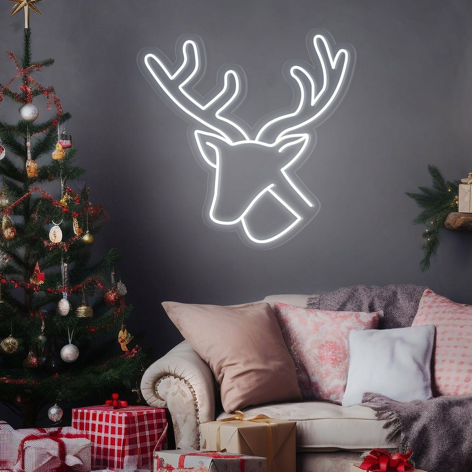 Your Festivities Elk Happy Holidays Neon Sign For Christmas | Shineneon