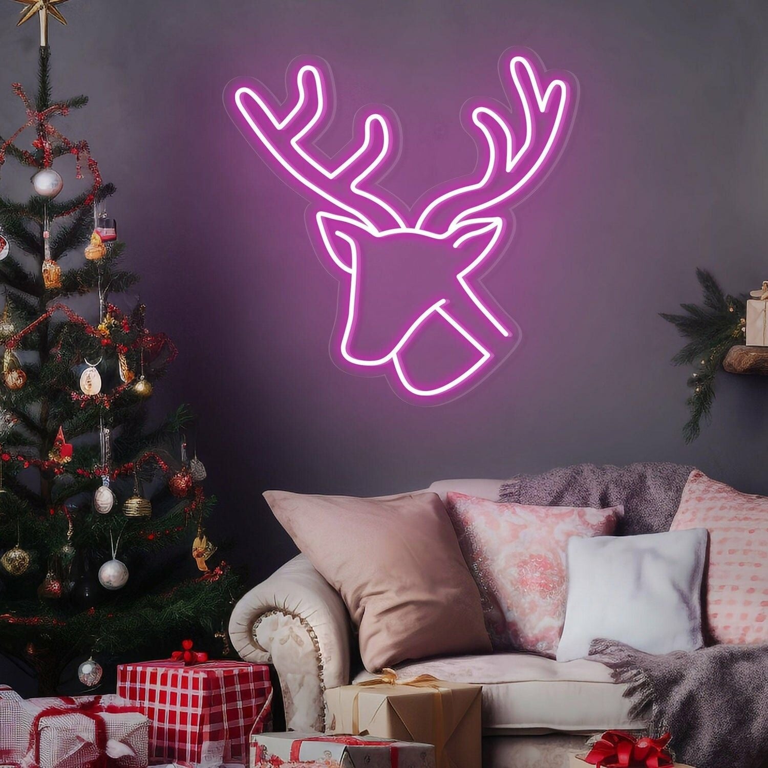 Your Festivities Elk Happy Holidays Neon Sign For Christmas | Shineneon