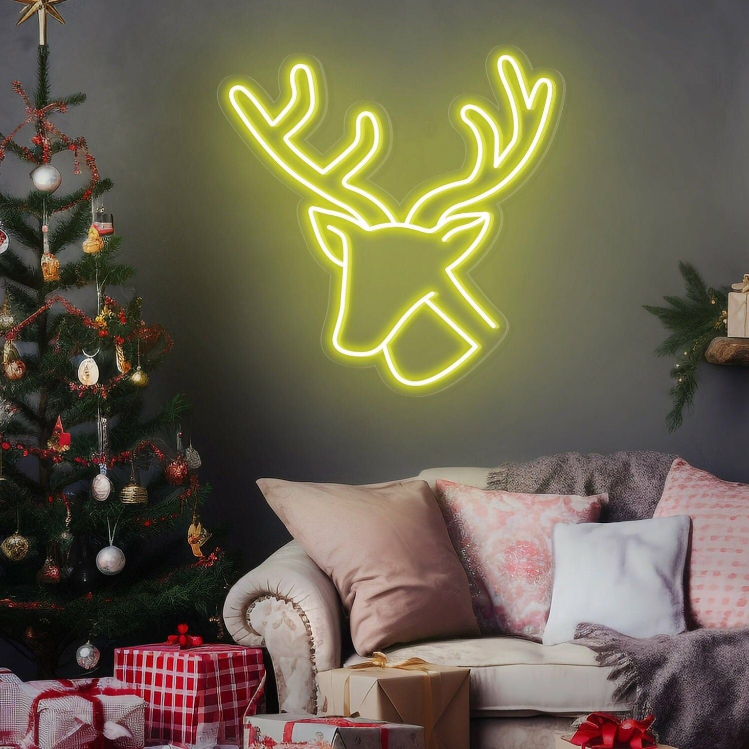 Your Festivities Elk Happy Holidays Neon Sign For Christmas | Shineneon